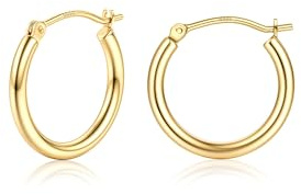 Chriscoco Creolen Silber 925 Creolen Gold Damen 15/20/25/30/40/50/60/70MM | Ohrringe Silber 925, Creolen Große Mittelgroß Klein, Goldene Ohrringe Damen, Hypoallergene, Leichte