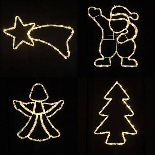 Fenster-Silhouette Weihnachten Weihnachtsdeko Fensterbilder für innen mit Saugnapf Fensterdeko zum aufhängen Indoor