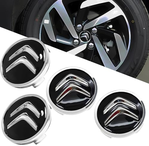4 Stück Nabendeckel für Citroen Ami 2020-2025 2026 Zubehör, Radnabenkappen Felgendeckel Felgenkappen Radnabendeckel Auto Nabenabdeckung,Black