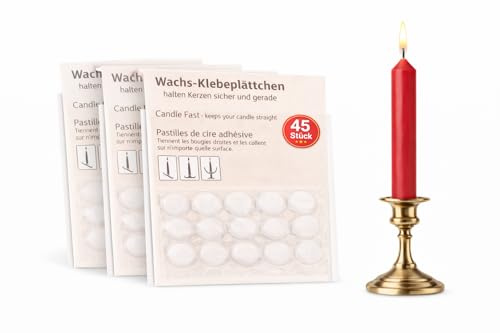 TrendandStylez Wachsklebeplättchen 45er/60er Set zur Kerzen Befestigung | Wiederverwendbare Wachs Klebepads für sicheren Halt von Kerzen in Adventskranz, Gesteck & Kerzenhalter | Kerzenkleber (45)