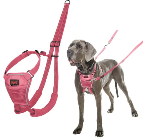 Halti No Pull Dog Harness | Size L, Pink | Stop Your Dog Pulling on the Lead | Adjustable, Lightweight, and Easy to Use | Dog Training Harness for Large Dogs
