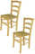 t m c s Tommychairs - Set 2 sillas Venice para Cocina y Comedor, Estructura en Madera de Haya Color Natural y Asiento en Paja