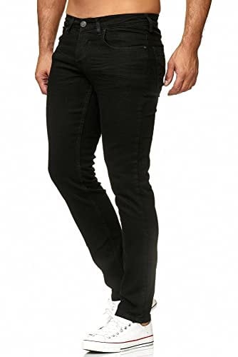 Tazzio Jeans Herren Slim Fit Stretch Jeanshose Hose Denim 16533 (34/34, Schwarz-Berlin)