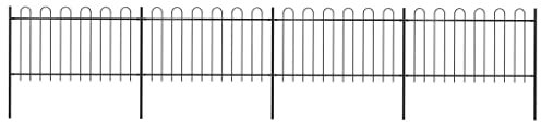 vidaXL Garden Fence Hoop 6.8x1m Outdoor Panels Barrier Border Decorative Landscape Privacy Edges Black Steel Rust-Resistant Metal