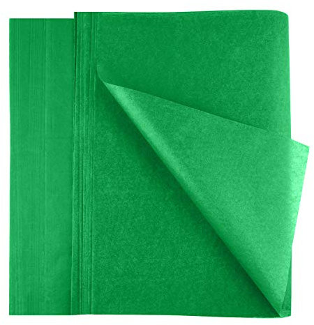 FEPITO 100 Blatt Weihnachts-Seidenpapier Geschenkverpackung Grün Papier Seidenpapier für Weihnachtsverpackungsgeschenke, Kunsthandwerk (14 x 20 Zoll)