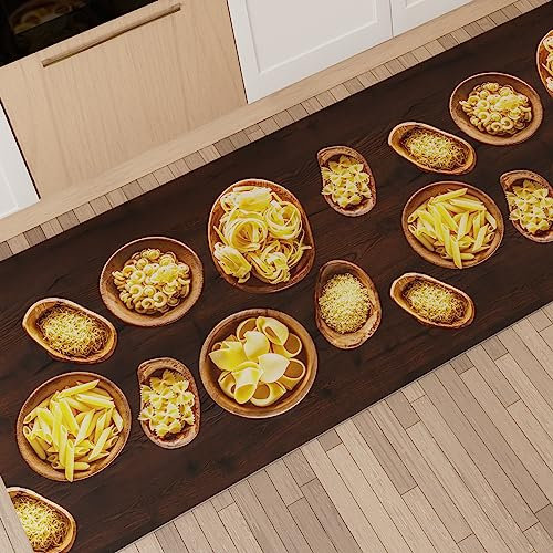 PETTI Artigiani Italiani - Tappeto Cucina Passatoia Cucina Antiscivolo e Lavabile 52x280 cm Disegno Pasta 2 100% Made in Italy