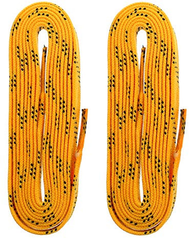ABOOFAN 1 Paar flache farbige Schnürsenkel, Eiskunstlauf-Schnürsenkel, gewachst, für Hockey, Hockey, Hockey, Schuhe, zum Binden von bunten Schnürsenkeln zum Dehnen, für Reisen, aus Baumwolle, gelb,