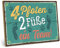 ARTFAVES® Wandbild Holzschild mit Spruch - 4 Pfoten 2 Füße - Türschild Retro Vintage Deko Bild Geschenk - Haustier, Hund
