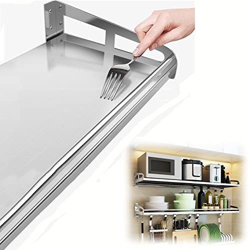 Mikrowellenhalterung Küchen Wandhalterung Microwelle Halter Regal Ablage Mikrowellen-Halter für die Wand-Befestigung,Ofen Mikrowelle Rack für Küchenablagen Organizer mit Haken (Size : 60x40cm)