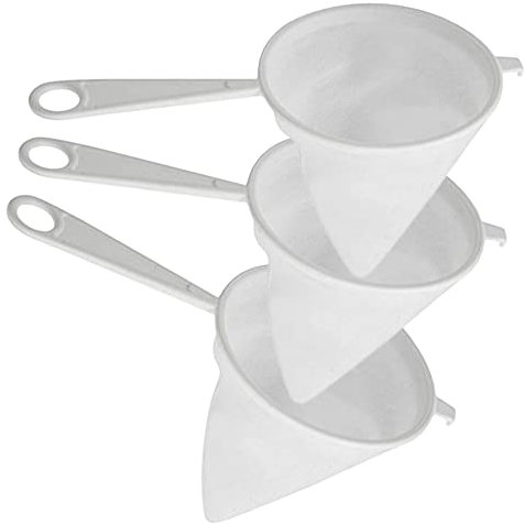 MGE - Pack 3 Colador Tela - Colador de Tela, Colador de Franela - Colador Cocina - Colador de Alimentos, Pasapurés Tela, Gasa de Queso, Colador de Kéfir, Tela de Queso, Color Blanco - 14 cm
