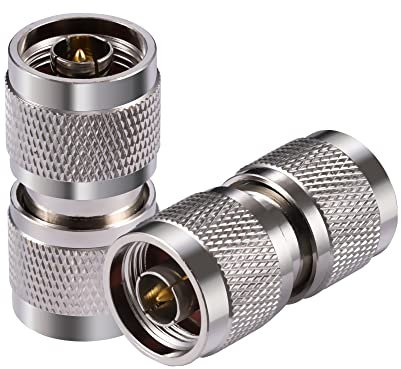 Vecys 2 Pièces N Type Mâle à N Type Mâle Adaptateur de Câble Coaxial 50 Ohm pour Antenne Radio WiFi CB