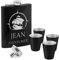 Maverton Flasque personnalisée de 200 ml pour lui - Portable Flasque pour voyageur - Set avec 4 verres à shot - Idee Cadeau Homme - Flasque Whisky - Cadeau Anniversaire Homme - Pour ami - Aventurier