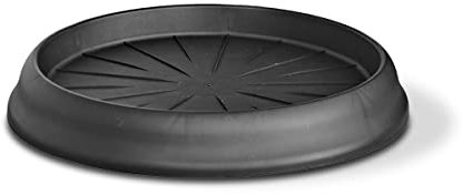 Teraplast Biblo Diameter 52 cm - Planter with Plastic Wheels, Dark Grey, 100% Recycled Plastic