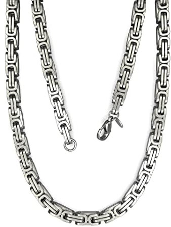 Fly Style Byzantiner Königskette Edelstahl - Halskette Herren silber poliert - 5mm breit, 55cm lang