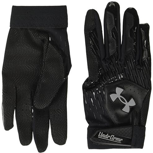 Under Armour Jungen Youth Clean Up Baseball Handschuhe (007) Schwarz/Schwarz/Stahl, Größe S