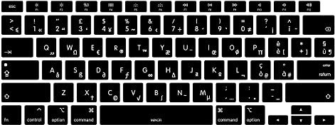 MiNGFi Italian Silicone Keyboard Cover for MacBook Air 13 Touch ID Model M1 A2337 A2179 (2020+) US keyboard layout - Black