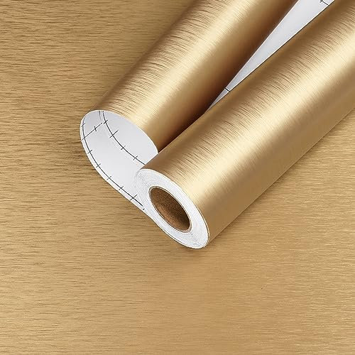 Yullpaper Papier Peint Adhesif Or Revetement Plan De Travail Cuisine 40cm X 800cm Papier Adhesif pour Meuble Rouleau Adhesif Decoratif Metal Style Or Credence Adhesive pour Cuisine Stickers Frigo