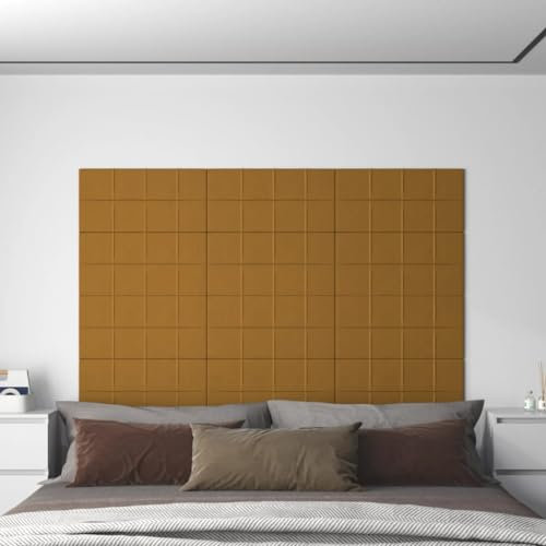 Bussandri Exclusive - Wandpaneele 12 Stk. Braun 60x30 cm Samt 2,16 m²