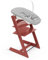 Silla Tripp Trapp de Stokke (Rojo Cálido) con Newborn Set (Gris) - Para recién nacidos hasta 9 kilos - Acogedor, seguro y fácil de usar