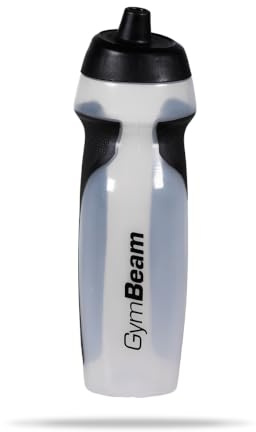 GymBeam Ergo Sportflasche mit gummierter Griffzone - 600 ml Volumen, hochwertiges Polyethylen, perfekt für Fitness, Radfahren, Laufen, minimalistisches Design mit Mundstück