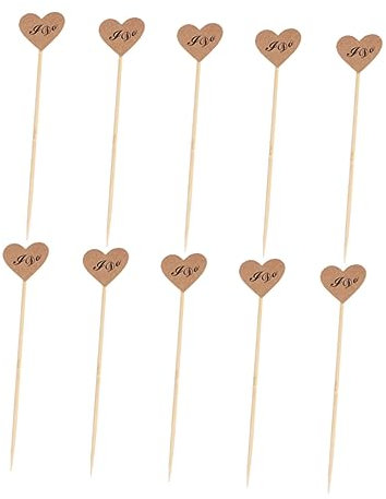 Toyvian 50stücke Kraftpapier Herz Cake Topper Dessert Picks Für Hochzeiten Valentinstag Partys Rustikale Muffin Deko Tortendekoration Für Feiern