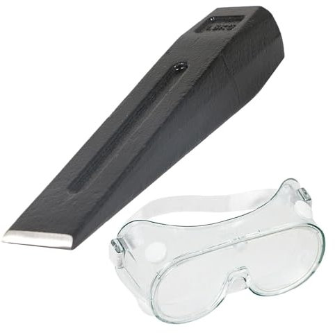 SPARES2GO Spaccalegna a cuneo 1,5 kg 20,3 cm mazza spaccalegna + kit di occhiali di sicurezza regolabili