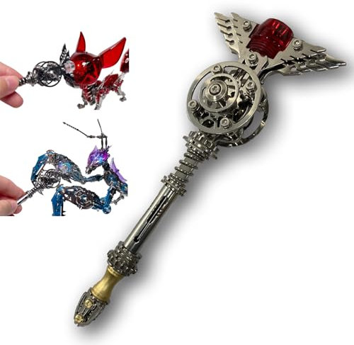 Metalkitor 3D-Metall-Puzzles für Erwachsene, Zauberstab für Metalkitor Gaint Mantis und Fuchs-Modell, Steampunk-DIY-Ornament, Montage-Puzzle, Bastelarbeiten, Gehirn-Teaser, perfekte