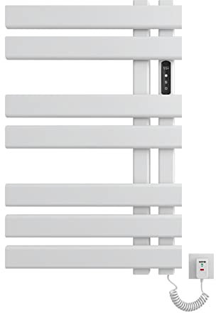 TINS Scaldasalviette Elettrico Bagno, Termoarredo Elettrico Bagno Bianco 450 mm×720 mm, Scaldasalviette Elettrico, Termoarredo Elettrico, Scaldino Asciugamani, 235 W, Risparmio Energetico-White Right