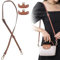 Schultergurt für Leder, Mini Bag Straps mit Schultergurtadapter, Verstellbar Schultergurt für Taschen, Schulterriemen Leder für Crossbody Bag, Handtaschengurt(Braun)