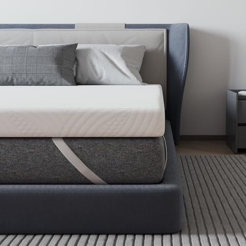 Avenco Surmatelas 140x200, Hauteur 5 cm, Topper en Mousse Fibre de Bambou, Surmatelas 2 Personnes, Amoivible et Lavable, Ultra Doux Respirant, pour sur Matelas 2 Places Adulte et Enfant