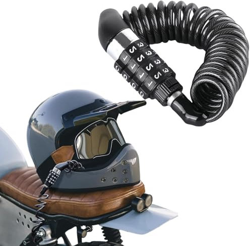 Serrure à Code pour Vélo,Cadenas de Vélo,Casque Vélo Code à 4 Chiffres,Cadenas de Casque Moto,Cadenas à Câble Antivol,Cadenas Velo Antivol pour Casque de Vélo Casque de Moto Poussette