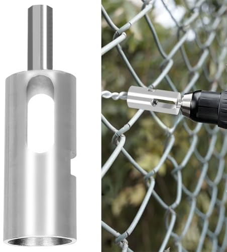 Draht-Drehwerkzeug für Bohrer, vernickeltes Bohrfutter-Werkzeug, 0,9 cm, 9 Gauge, effizientes Drahtknotenwerkzeug, Abisolier- und Drehwerkzeug zur Befestigung von Maschendrahtzaun und Schlaufenzäunen