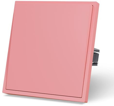MVAVA Interruptor de luz empotrado 1 compartimento Interruptor conmutador de 1 vía 80mm*80mm Rosa