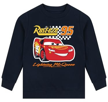 Disney Cars Boys Sweatshirt | Lightning McQueen Jumper | Race Car Kids Sweatshirt | Blue 3-4 Years