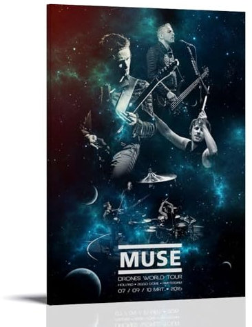 Poster und Drucke auf Leinwand, Motiv: Muse-Band, 50 x 75 cm, Rahmenstil