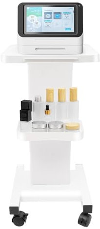 Salonwagen Kosmetikwagen Tragbar Beauty Arbeitswagen mit Bremsrad SPA Rollwagen, Wagen für Medizinische Geräte, Schönheitsinstrumente, 35 * 70cm (Weiß)