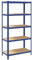 vidaXL 5-Layer Storage Shelf Blue Steel & Engineered Wood Rack - Industrial Style with 875 KG Capacity, Adjustable, Boltless Design for Garage, Office or Home