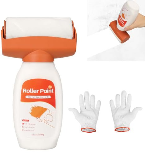 SOS Wandfarbe Weiß Roller, 500g Molto SOS Easy Wandfarbe Weiß Rollbürste, Wandradierer Für Weiße Wände, Ausbesserungsfarbe Weiss Zum Weiße Farbe Wand Ausbessern Bei Kratzern Und Flecken