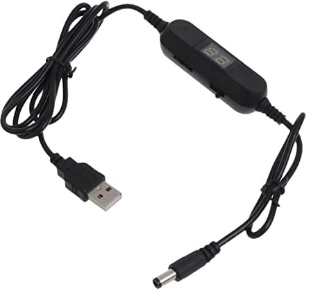 MLWSKKING - Cable de tensión ajustable USB 5 V a 1,5 V, 3 V, 4,5 V, 6 V, 9 V, 12 V, cable convertidor para reloj de juguete