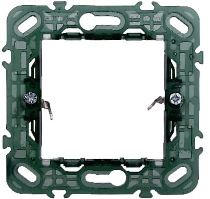 SUPPORTO A 2 MODULI, PER CASSETTA SCATOLA TONDA 502, PER PLACCA A 2 POSTI, COMPATIBILE CON VIMAR PLANA, SERIE STARLIGHT, SERIE CIVILE, MASCHERINA