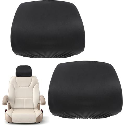 JIYIN 2 Auto Kopfstützenbezüge,Waschbar und Staubdicht Kopfstützenschutz für Autositze, Elastische Auto-Kopfstützenbezug