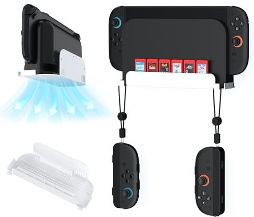 EJGAME Wall Mount Bracket Compatible with Nintendo Switch 2, Metal Space-Saving Organizer with 6 Game Card Slots & 2 Joy-Con Holders,Safely Store Switch 2 Console Near or Behind TV (White)