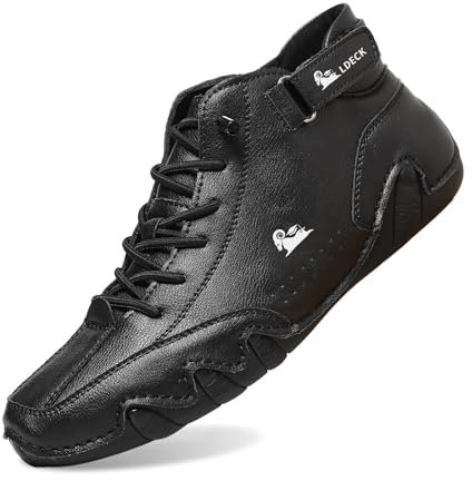 Uomo Stivali Alti in Pelle Scamosciata Fatti a Mano, Scarpe Uomo Impermeabili Antiscivolo Leggere Traspiranti Stivali for l'escursionismo e la Guida