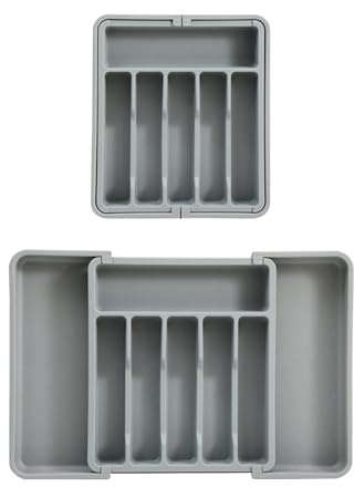 Vbvbip Premium Silverware Organizer for Drawer - Adjustable Utensil Holder Tray, Cutlery Storage Box with Non-Slip Base, Fits Flatware and Kitchen Tools