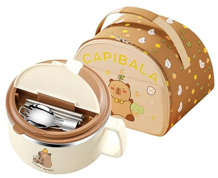 Ensemble de bols à pâtes - 1300 ml - Bol à ramen Capybara avec baguettes - Vaisselle mignonne pour les repas quotidiens - Bureau - École - Dortoir - Appartement
