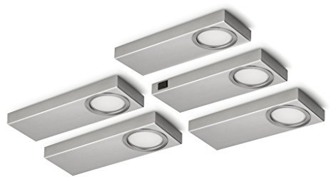 NABER Rea 1 LED, Set-5 Unterbauleuchte / Edelstahl / 2 Watt / Warmweiß