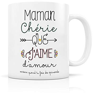 Label'tour, Mug céramique Maman chérie que j'aime - créabisontine