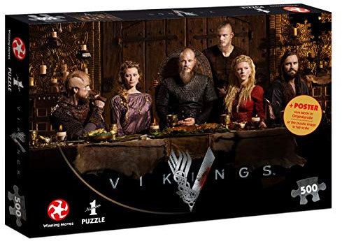 Winning Moves WIN11507 Number 1 Wikinger Teile Puzzle: Vikings Ragnar's Court, 500 pc, Mehrfarbig