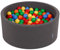 KiddyMoon 90X40cm/300 Balles ∅ 7Cm Piscine À Balles pour Bébé Rond Fabriqué en UE, Gris Foncé:Jaune/Vert/Bleu/Rouge/Orange