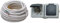 Kopp Mantel-Leitung 3 adrig, NYM-J 3x1.5 mm² (10m) Strom-Kabel für feste Verlegung, 300V/500V, elektrische Leitung für Feuchtraum, grau & Nautic Steckdose für Feuchtraum,250V (16A), grau